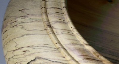 Spalted Maple Rolled Rim detail
